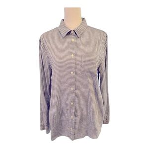 Banana Republic Quinn Boy Fit Linen Striped Button Up Shirt Women’s Size L